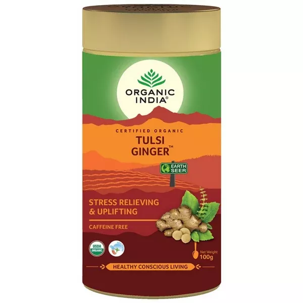 Organic India Tulsi Ginger Green Tea - 100 gm