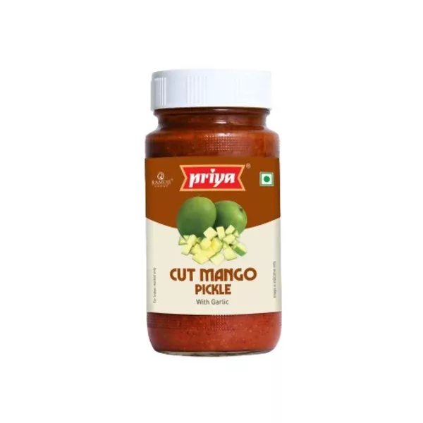Priya Cut Mango Pickle with Garlic - 500 gm
