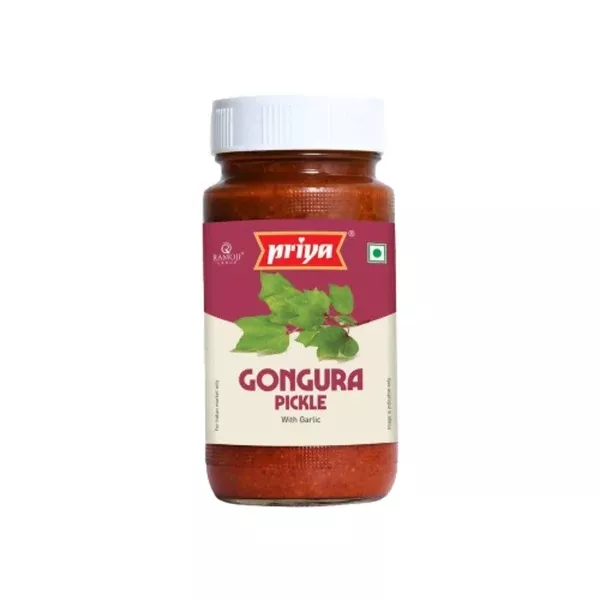 Priya Gongura Pickle with Garlic - 500 gm