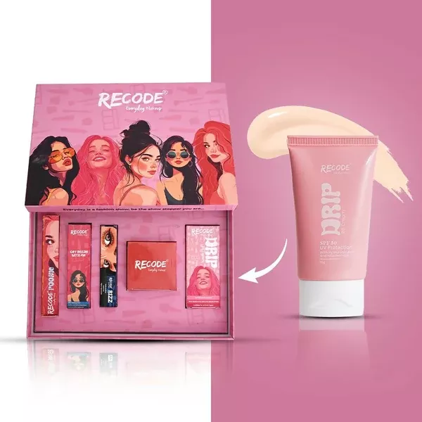 Recode Everyday Makeup Box 01 Light(Pink Undertone)- 5 in 1 Combo - Combo