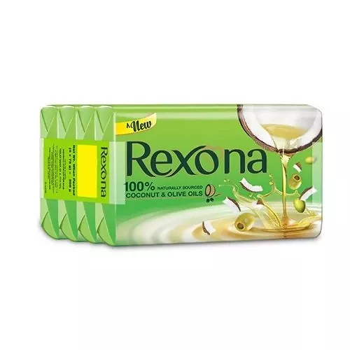 Rexona Coconut & Olive Oil Soap Bar - 75 gm (set of 4)