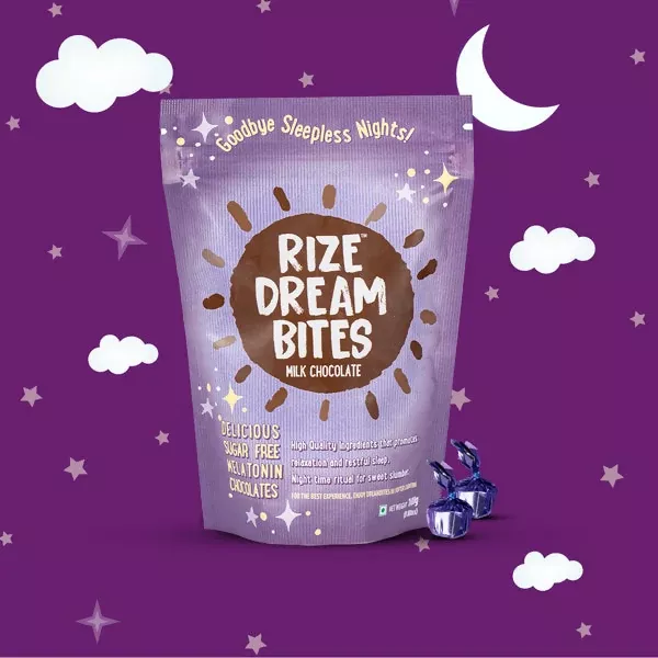 Rize Energy Bar Dream Bites - Milk Chocolate - 8 Bites - Pack of 4
