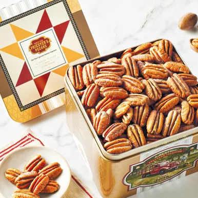 Roasted Mammoth Pecan Halves, 1lb Tin