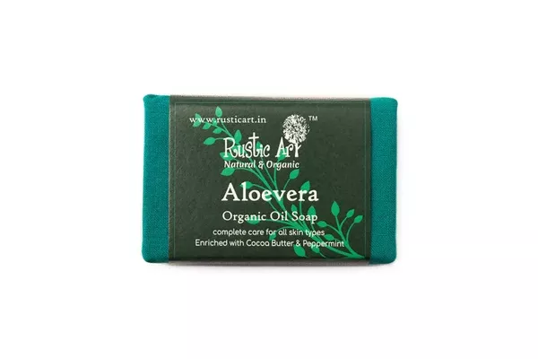 Rustic Art Aloevera Organic Oil Soap - 100 gm