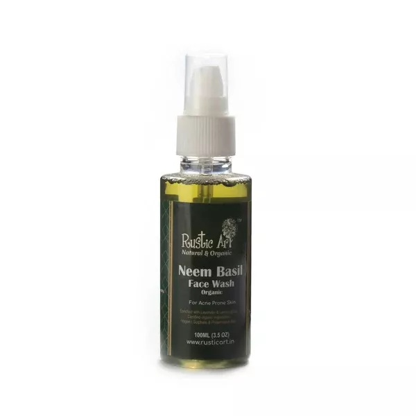 Rustic Art Organic Neem Basil Face Wash - 100 ml