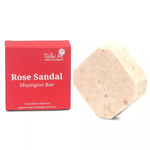 Rustic Art Rose Sandal Hair Cleansing Bar - 75 gm