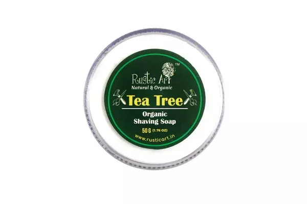 Rustic Art Tea Tree Organic Shaving Soap - 50 gm