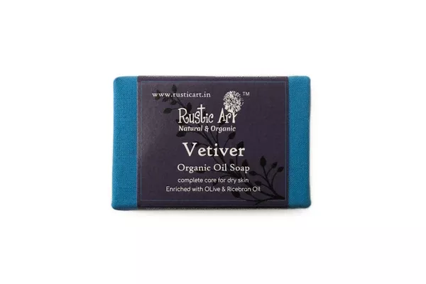Rustic Art Vetiver Organic Oil Soap - 100 gm