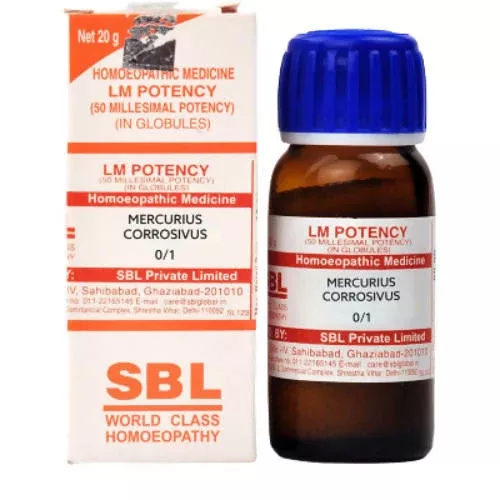 SBL Homeopathy Mercurius Corrosivus LM Potency - 0-1 LM - 20 gm