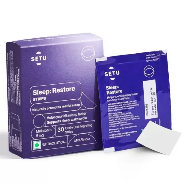 Setu Melatonin 5mg Promotes Relaxation & Sleep Strips - 30 strips