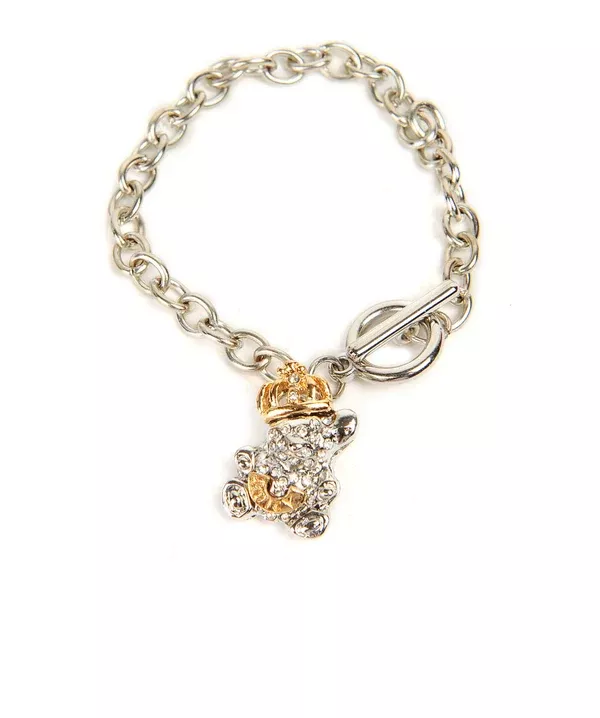 Silver-Plated Alloy Silver Teddy Charm Bracelet - The Pari