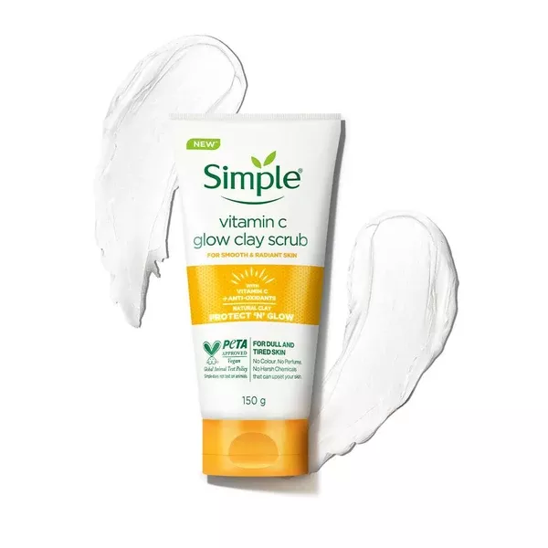 Simple Protect N Glow Vitamin C Glow Clay Scrub - 150 gm