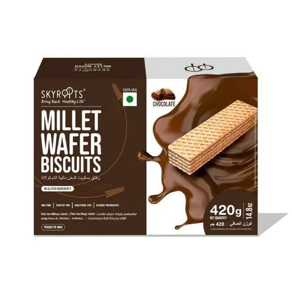 Skyroots Millet Wafer Biscuits Chocolate - 420 gm