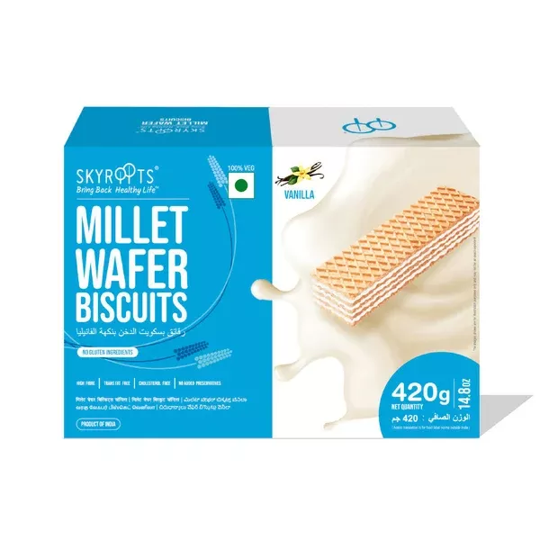 Skyroots Millet Wafer Biscuits Vanilla - 420 gm