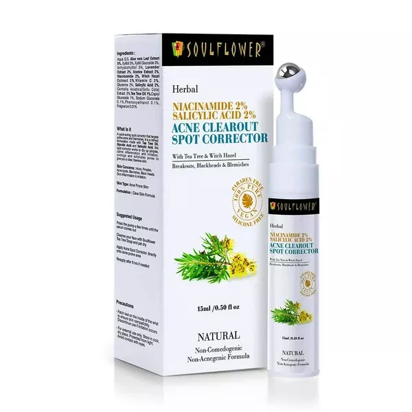 Soulflower Niacinamide 2% Face Serum for Acne Corrector & Marks - 15 ml