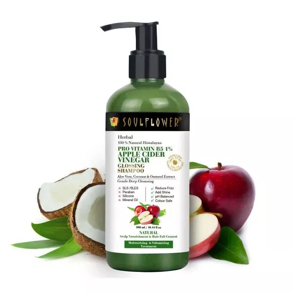 Soulflower Pro Vitamin B5 Apple Cider Vinegar Shampoo - 300 ml