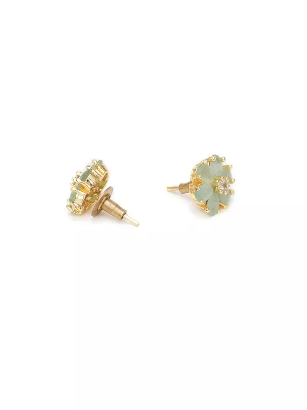 stone stud (Gold) - Ruby Raang - One Size