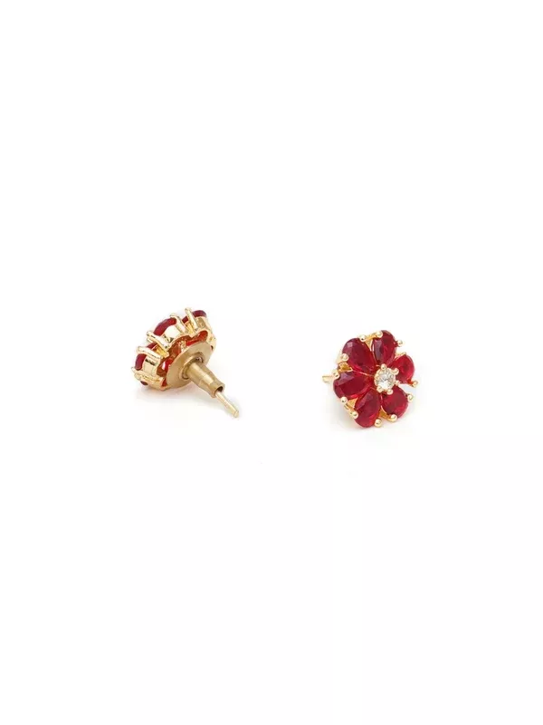 stone stud (Red) - Ruby Raang - One Size