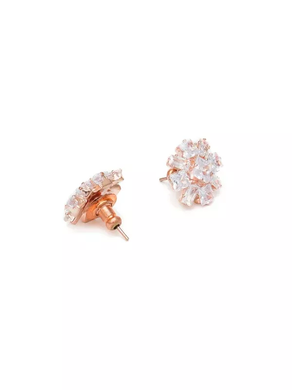 stone stud (Rose gold) - Ruby Raang - One Size