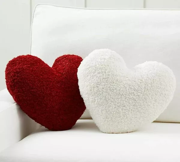 Tecentriq Faux Fur Heart Pillow - Pack of 2