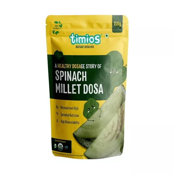 Timios Organic Millet Spinach Dosa Mix - 150 gm