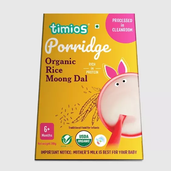 Timios Organic Rice Moong Dal Porridge - 200 gm