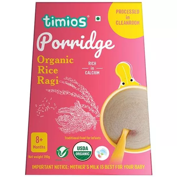 Timios Organic Rice Ragi Porridge - 200 gm