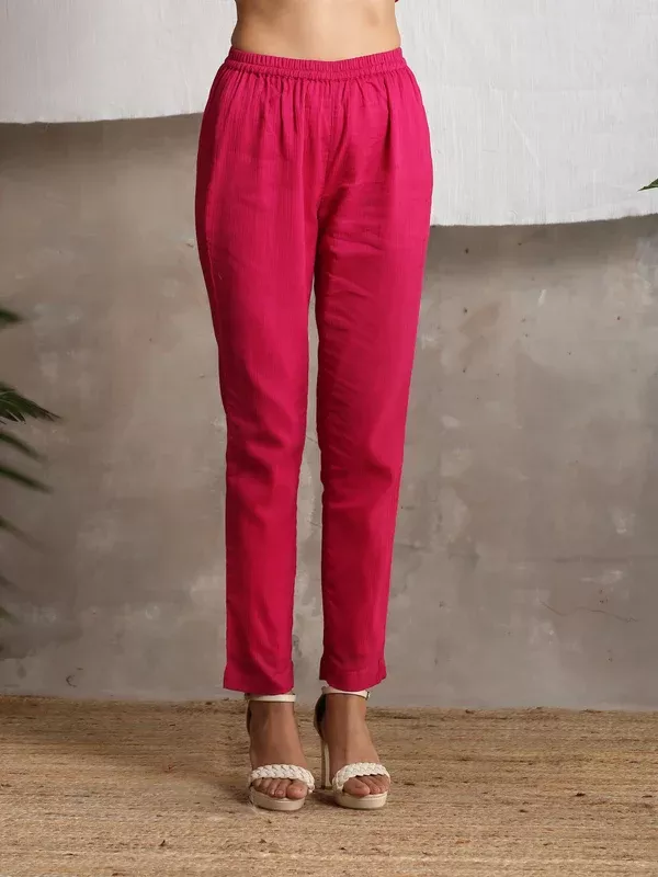 trueBrowns Pink Crinkled Pant - 2XS