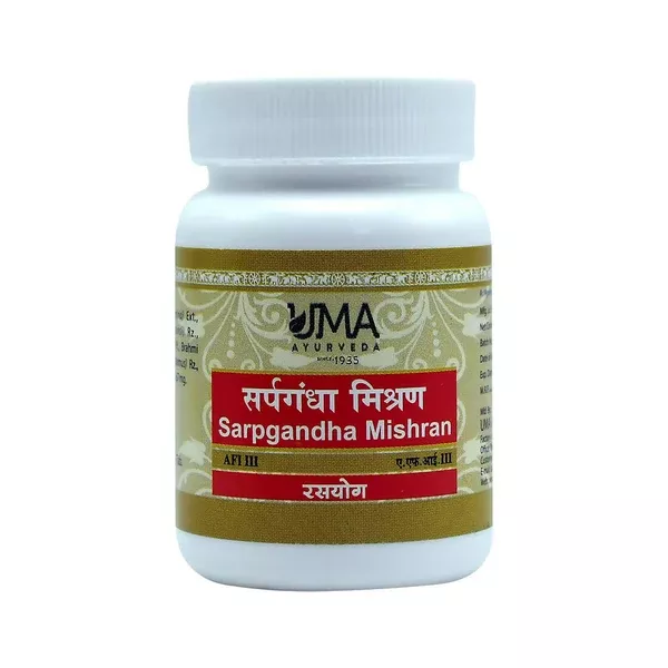 Uma Ayurveda Sarpgandha Mishran Tablets - 80 tabs