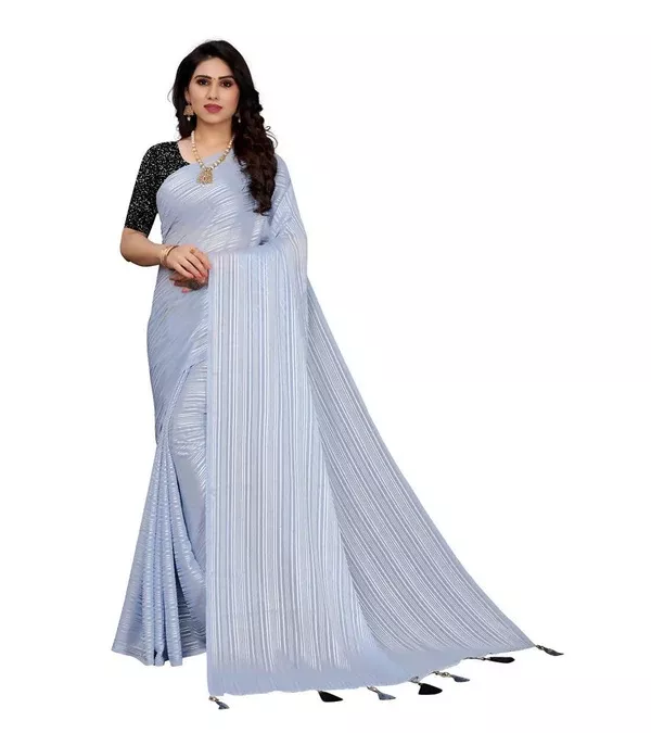 Vamika Grey Georgette Seqence Saree (Riva Grey)