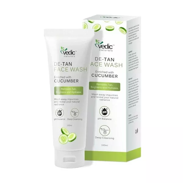Vedic Naturals Cucumber De Tan Face Wash - 100 ml