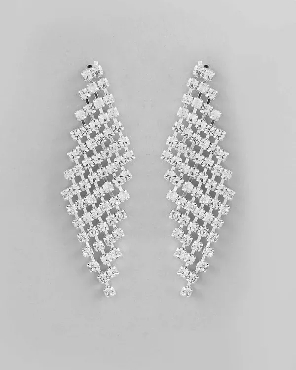 VOJ Silver Plated AD Studded Choker And Earrings Set