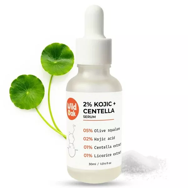 Wild Oak 2% Kojic + Centella Face Serum For Hyperpigmentation Brightening Sun Damage & Melasma Care - 30 ml