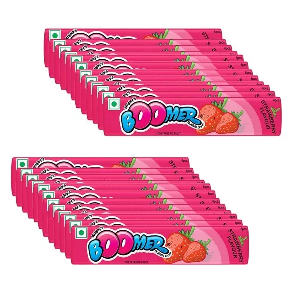 Wrigley's Boomer Multipack - Strawberry - 24 Pieces