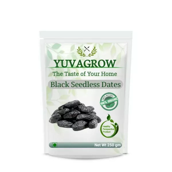 Yuvagrow Black Seedless Dates - 500 gm